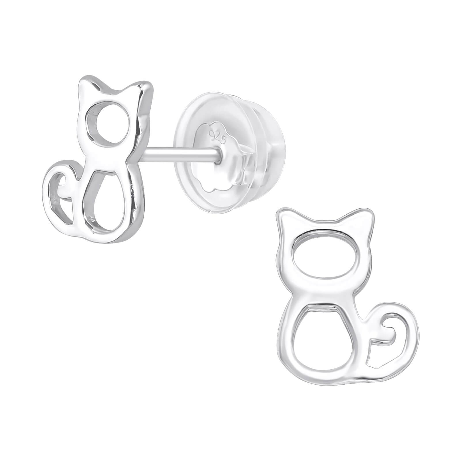 Boucles d'oreille silhouette de chat.